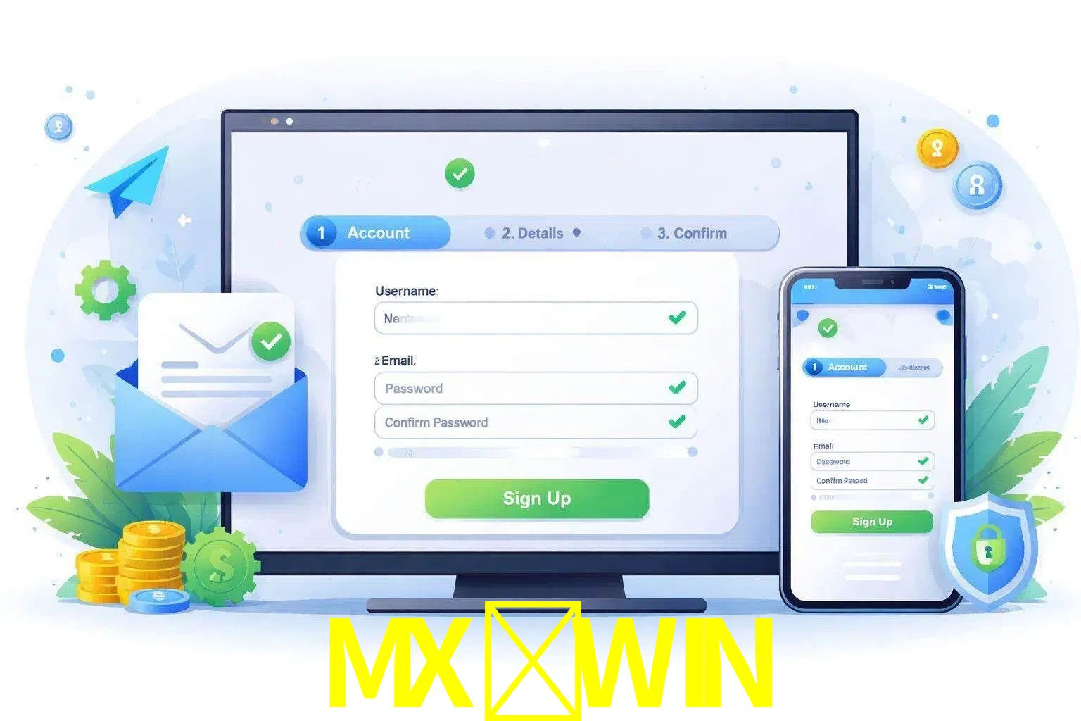 Registro de nuevo usuario y configuración de cuenta MX-WIN
