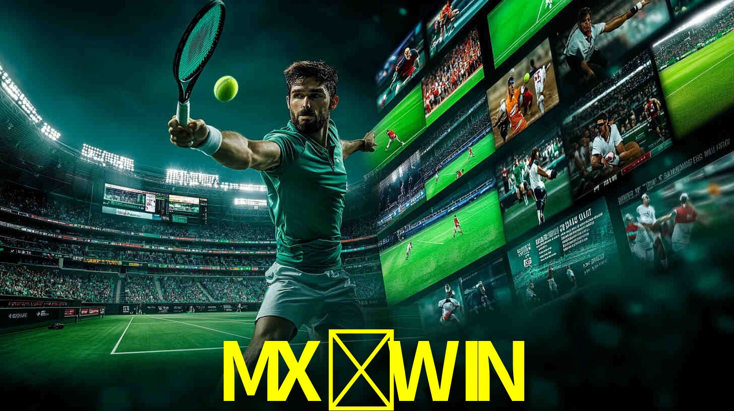 Una escena digital vívida inspirada en casino con MX-WIN mostrado prominentemente, luces brillantes, fichas, cartas y acentos dorados.